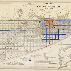 1904-Karte von Galveston Texas