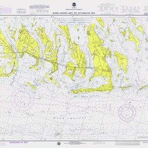 1974 Nautical Map of Bahia Honda Key to Sugarloaf Key Florida
