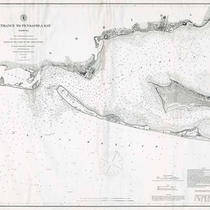 1877 Seekarte von Pensacola Bay Florida