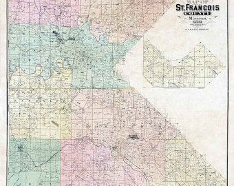 St Francois County Plat Map 1882 Map Of St Francois County Missouri | Etsy