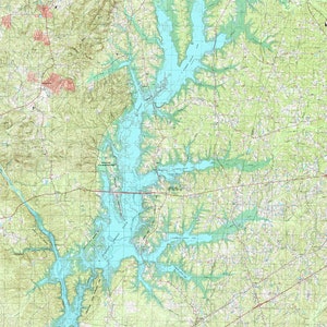 1993 Map of Jordan Lake North Carolina Raleigh