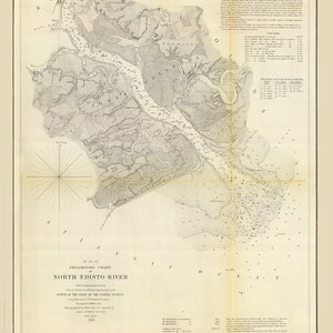 1853 Nautical Chart of the North Edisto River South Carolina