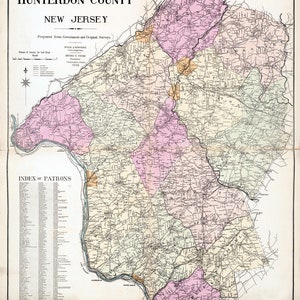 1902 Carte du comté de Hunterdon, New Jersey