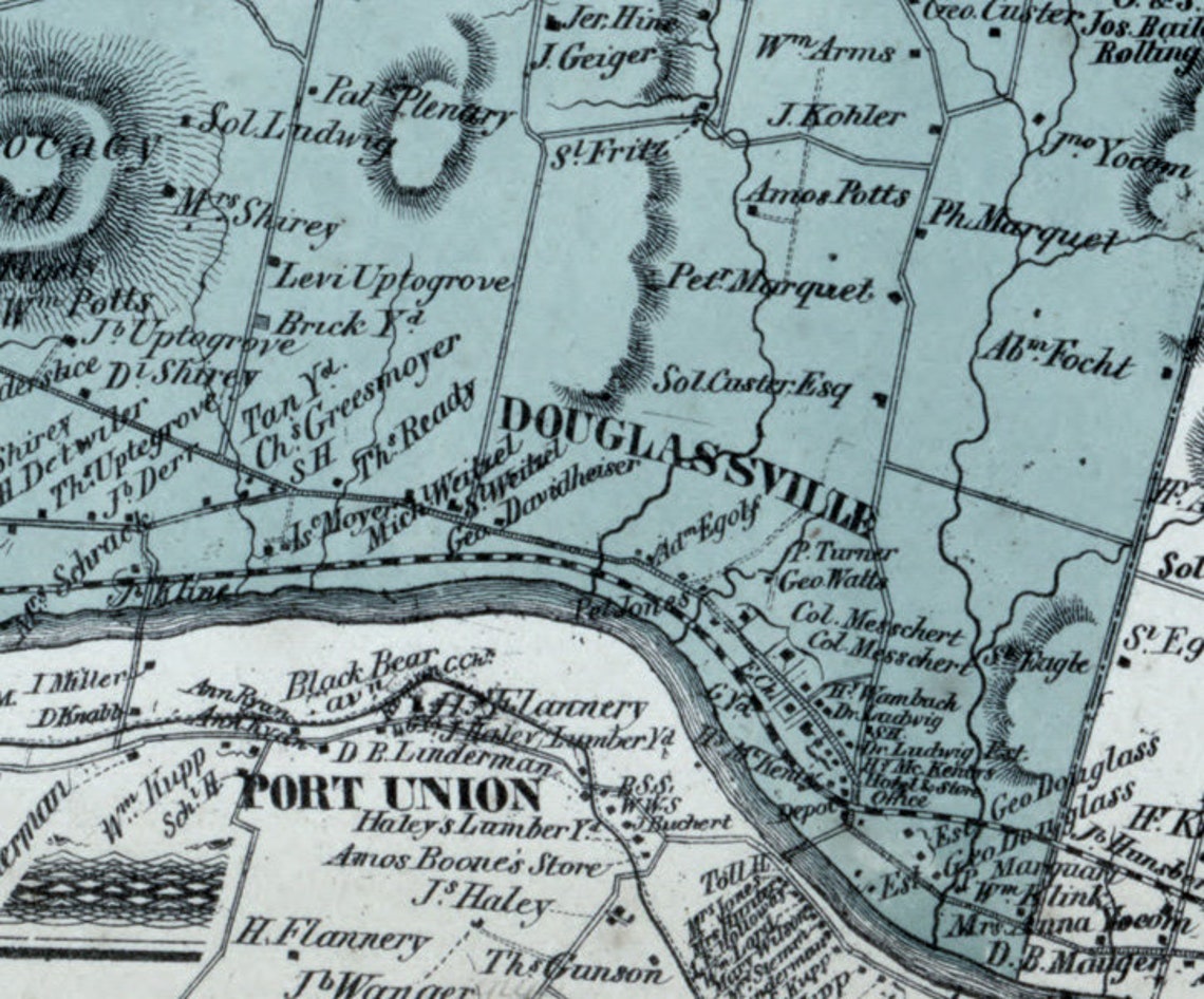 1862 Map of Exeter & Oley Township Berks County Pennsylvania Etsy