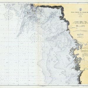 1931 Nautical Map Wall Creek to Cedar Keys Florida