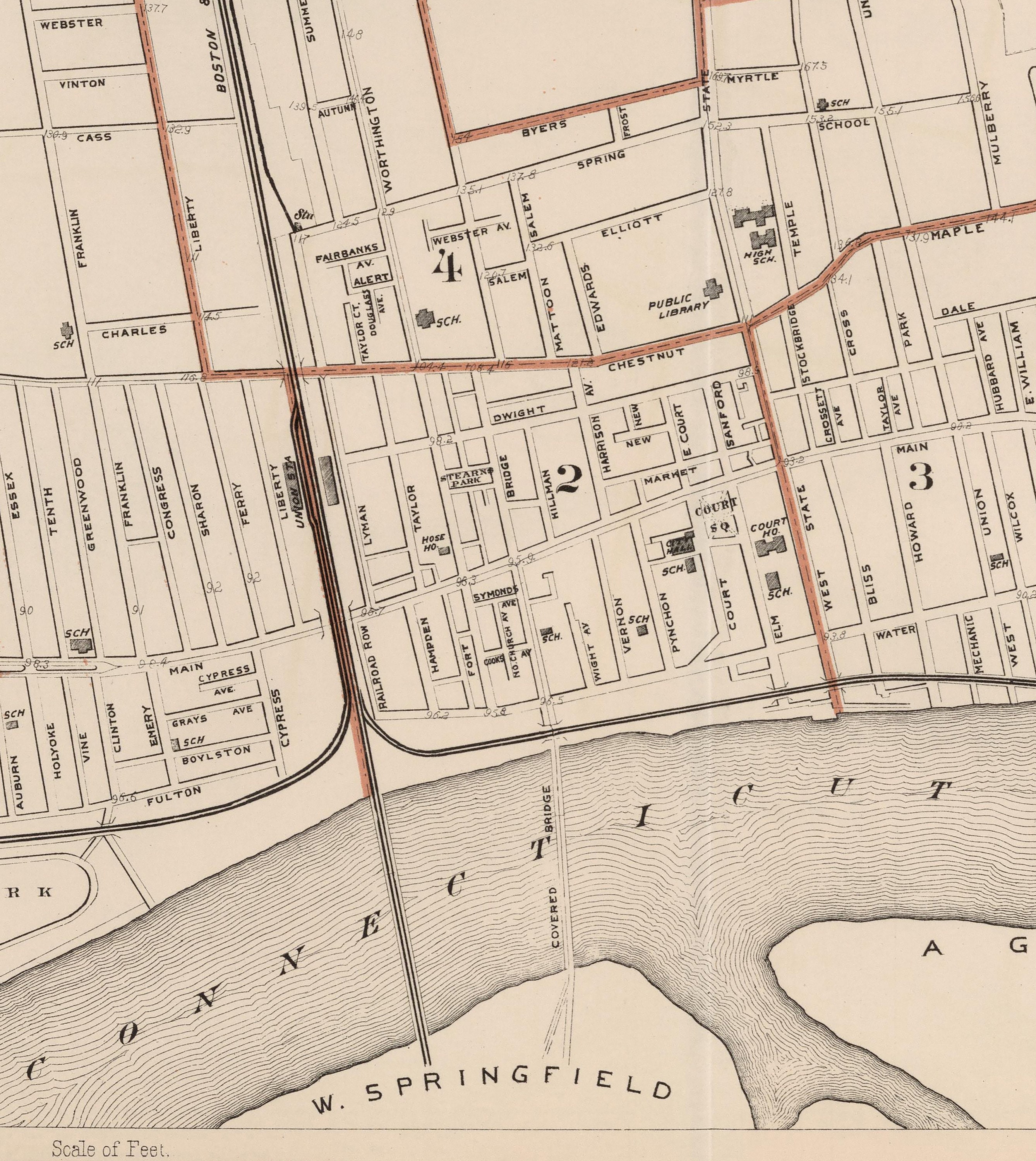 1891 Map of Springfield Massachusetts - Etsy