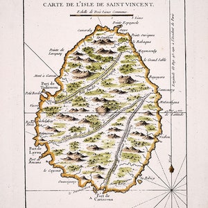 1764 Map of Saint Vincent Island