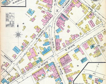 1885 Map of Doylestown Bucks County Pennsylvania