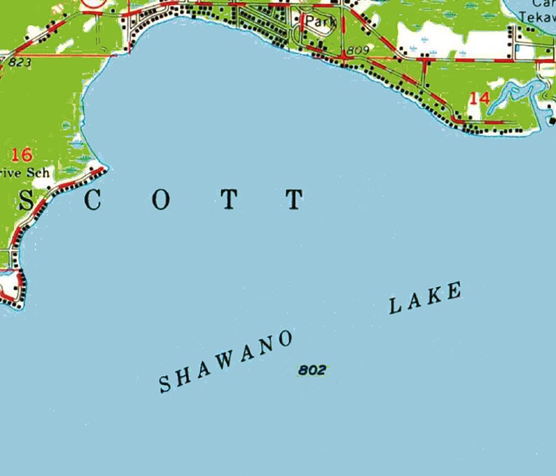 Shawano Map 1964 Map of Shawano Lake Wisconsin - Etsy