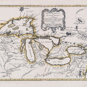 1755 Map of The Great Lakes