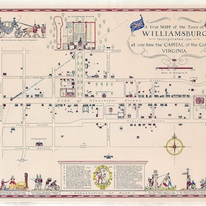 1722 Map of Williamsburg Virginia