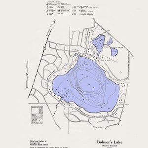 1970 Map of Bohners Lake Racine County Wisconsin