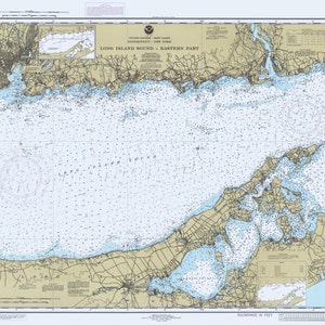 Carte marine de Long Island Sound, partie est de l'État de New York, 1995