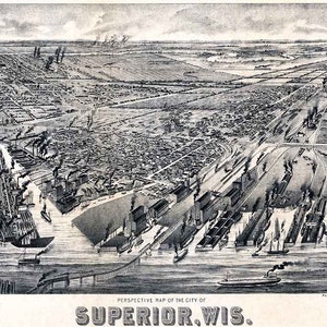 1893 Panoramakarte von Superior Wisconsin