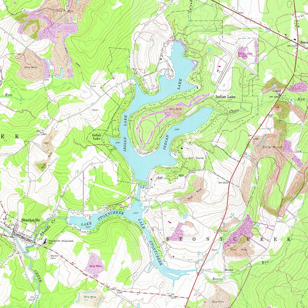 1971 Map of Indian Lake Somerset County Pennsylvania Etsy