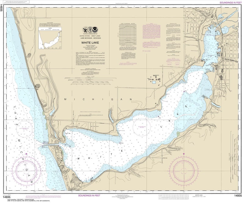 2015 Nautical Map of White Lake Michigan Etsy