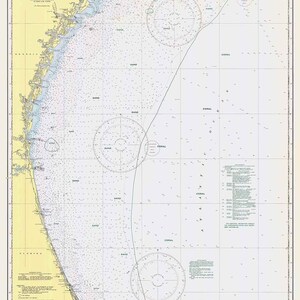 1947 Mapa náutico de Charleston Light a Cabo Cañaveral Florida