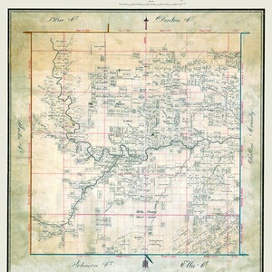 1856 Map of Tarrant County Texas Fort Worth