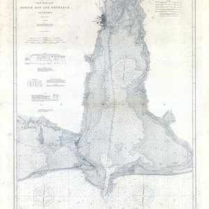 1905 Seekarte von Mobile Bay Alabama