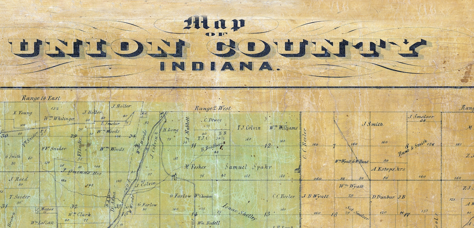 1855 Farm Line Map of Union County Indiana - Etsy