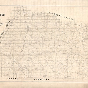 1860-Karte von Mecklenburg County, Virginia