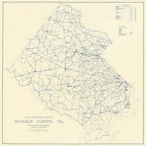 1912 Carte du comté de Fairfax en Virginie