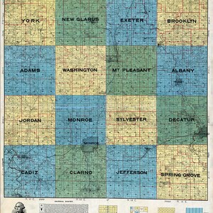 1908 Farm Line-kaart van Green County Wisconsin