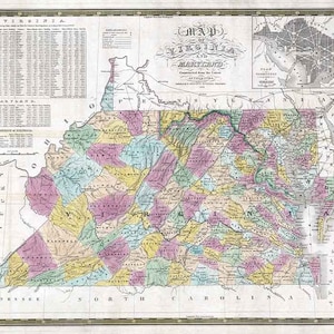 1834 Map of Virginia and Maryland