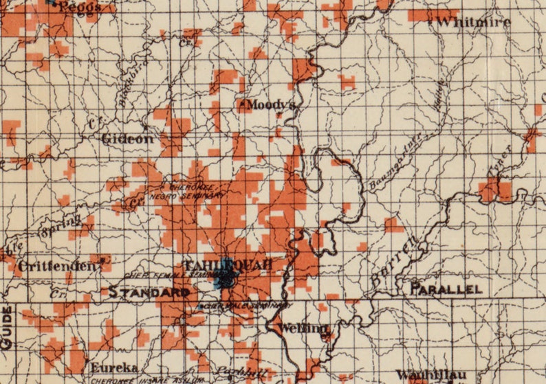 1903 Map of the Cherokee Nation Oklahoma Etsy