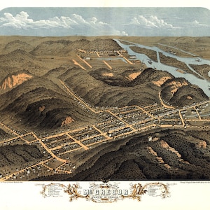 1869 Panoramakarte von McGregor Clayton County, Iowa
