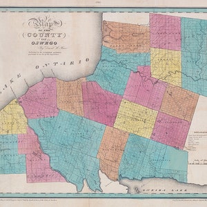 Carte du comté d'Oswego, New York, 1829
