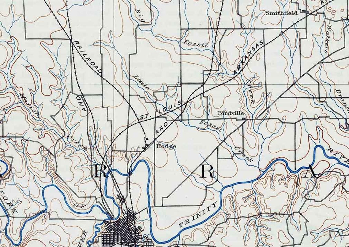 1894 Topo Map of Fort Worth Texas Tarrant Dallas Johnson Etsy