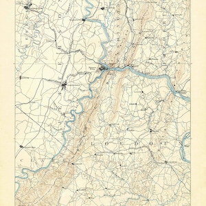 1891 Topo Karte von Harpers Ferry Virginia Quadrangle