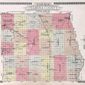 1928 Map of Pembina County North Dakota