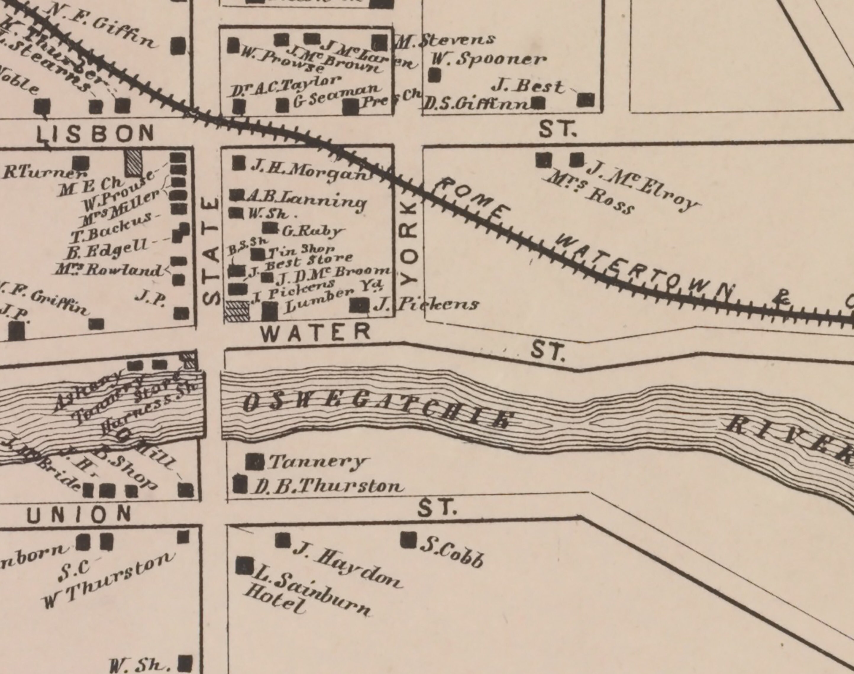 1865 Town Map of Heuvelton Saint Lawrence County New York Etsy Ireland