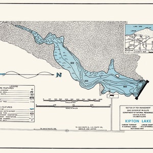 1960 Map of Kipton Lake Lorain County Ohio