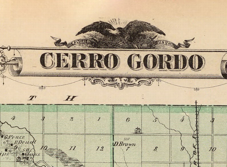 1875 Map of Cerro Gordo County Iowa Etsy