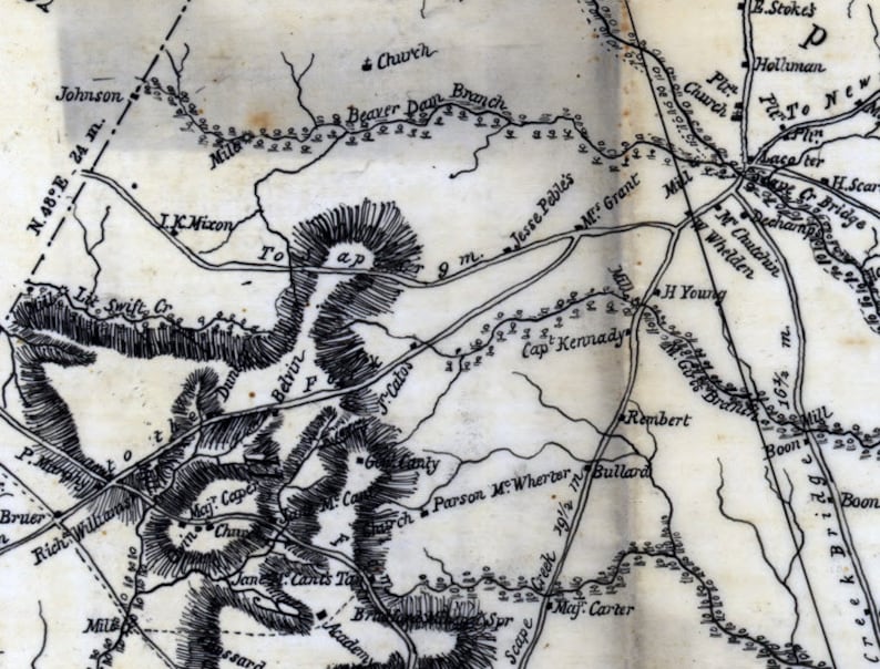 1825 Map of Sumter County South Carolina Historical Names Etsy