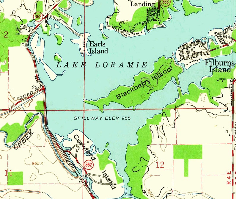 1961 Map of Lake Loramie Ohio Fort Loramie Etsy UK