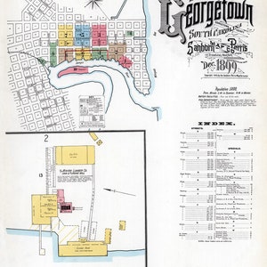 1899 Town Map of Georgetown South Carolina