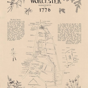 1776 Stadtplan von Worcester Massachusetts