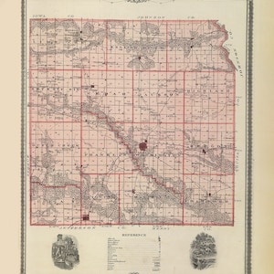 1875-Karte von Washington County, Iowa