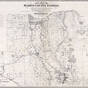 1887 Kaart van Marion County Florida Ocala