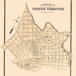 1875 Town Map of North Chester Delaware County Pennsylvania