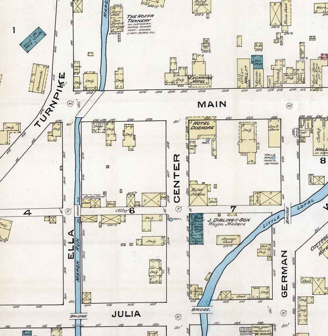 1885 Town Map of Dushore Sullivan County Pennsylvania Etsy