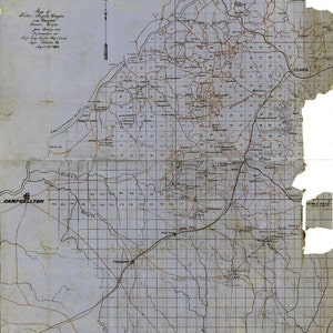 1864 Map of Part of Fulton Fayette Clayton and Campbell County Georgia Reproduction