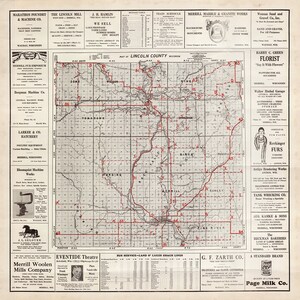 Farm Line-kaart uit 1926 van Lincoln County, Wisconsin