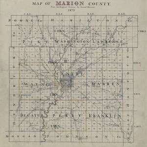 1875 Map of Marion County Indiana