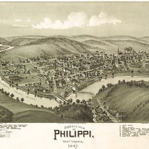 1897 Panoramakarte von Philippi West Virginia