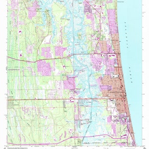 1992 Mapa topográfico de Jacksonville Beach Florida